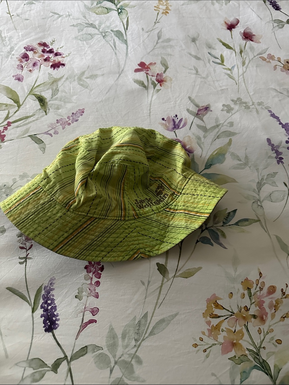 Jack Wolfskin Olive Green Bucket Hat with Logo Tab